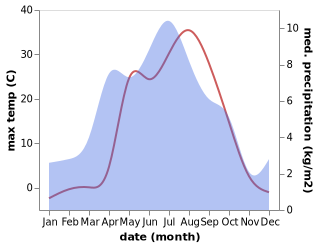 temperature and rainfall during the year in Tagob