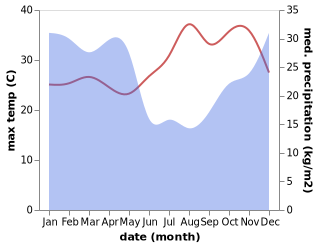 temperature and rainfall during the year in Iringa