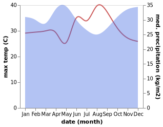 temperature and rainfall during the year in Ngara