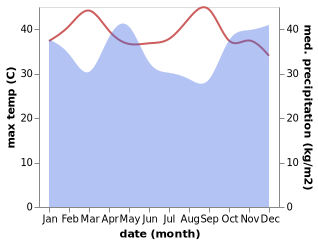 temperature and rainfall during the year in Kisiwani