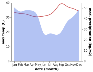 temperature and rainfall during the year in Nyangao