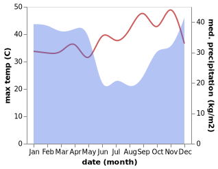 temperature and rainfall during the year in Rujewa