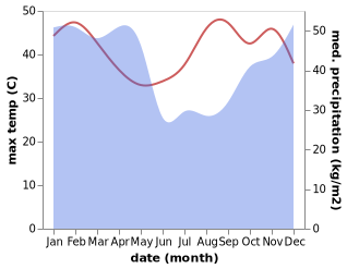 temperature and rainfall during the year in Malinyi