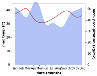 temperature and rainfall during the year in Chalinze