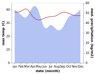 temperature and rainfall during the year in Mbumi