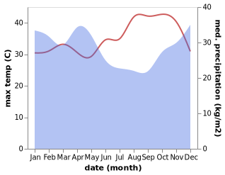 temperature and rainfall during the year in Igugunu