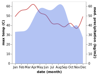 temperature and rainfall during the year in Satuek