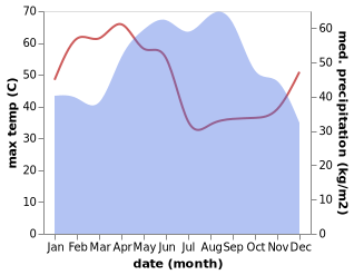 temperature and rainfall during the year in Ratchasan