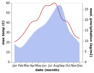 temperature and rainfall during the year in Rohia