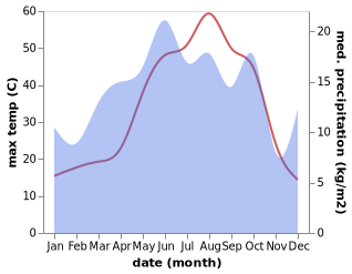 temperature and rainfall during the year in Aralik