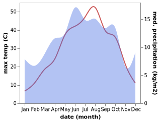 temperature and rainfall during the year in Icme
