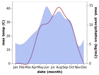 temperature and rainfall during the year in Turluk