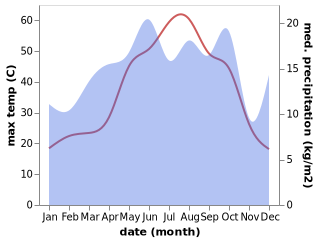 temperature and rainfall during the year in Girmeli