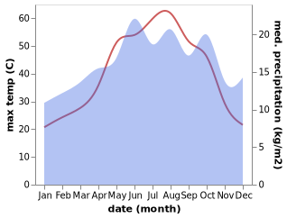 temperature and rainfall during the year in Demirli