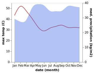 temperature and rainfall during the year in Budaka