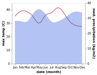 temperature and rainfall during the year in Nyachera