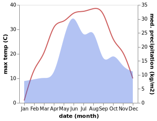 temperature and rainfall during the year in Solone