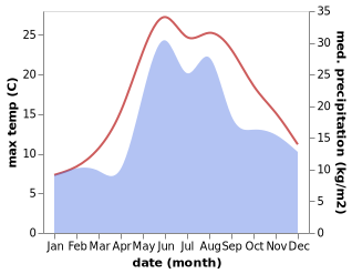 temperature and rainfall during the year in Zheleznyj port