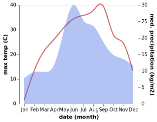 temperature and rainfall during the year in Bochmanivka