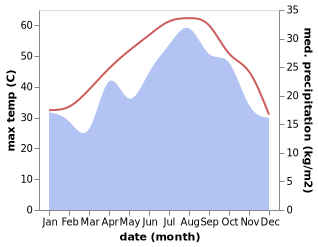 temperature and rainfall during the year in Dubai