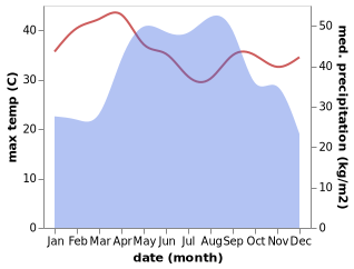 temperature and rainfall during the year in Plei Can